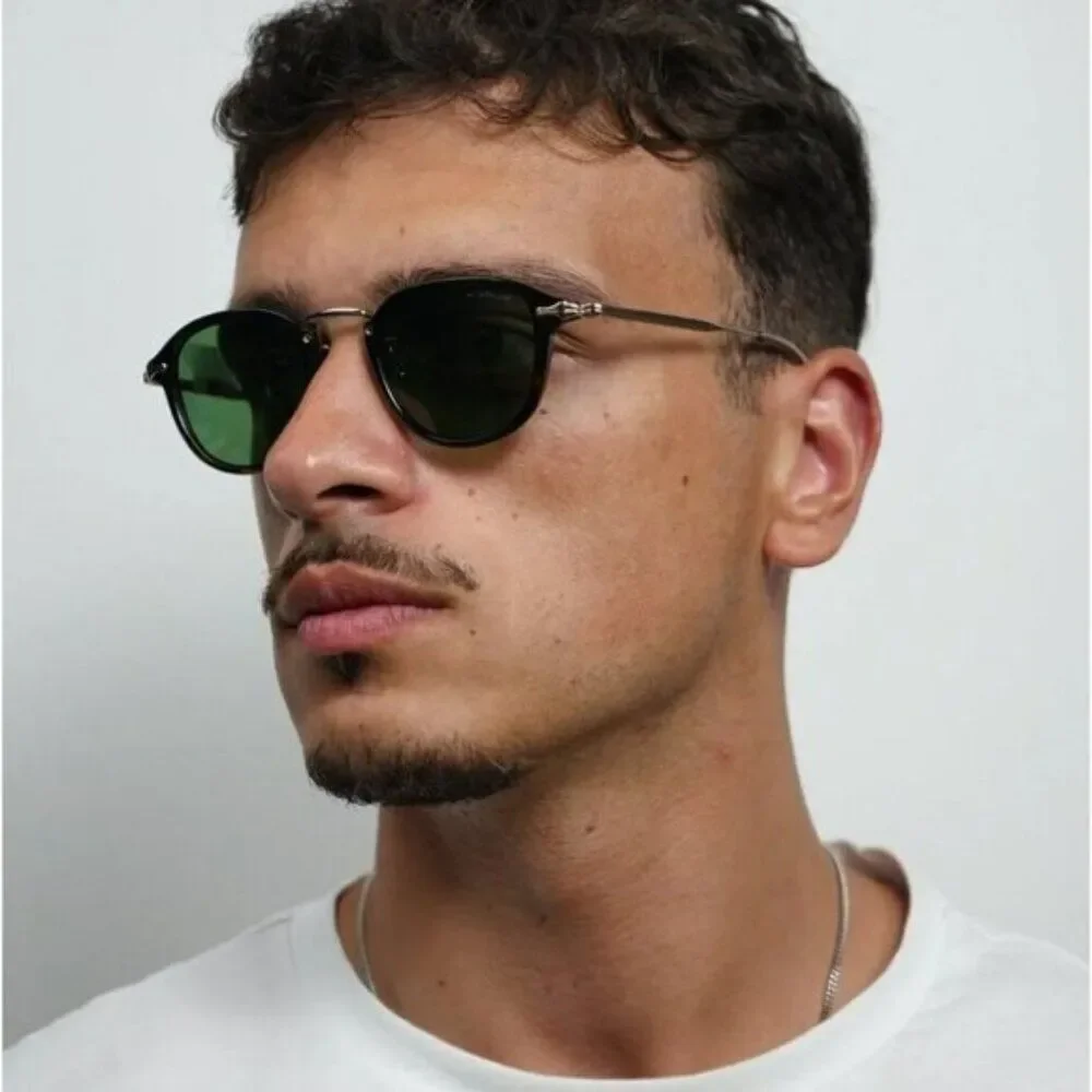 Montblanc Men Sunglasses Havana Gold Green Round MB0336S 002 NEW AUTHENTIC
